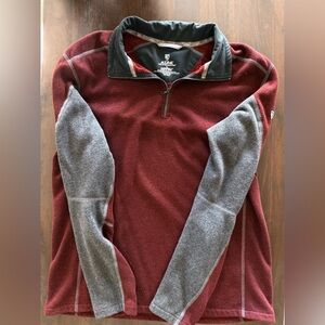 Kuhl Men's Maroon and Gray Zip-Up Sweater